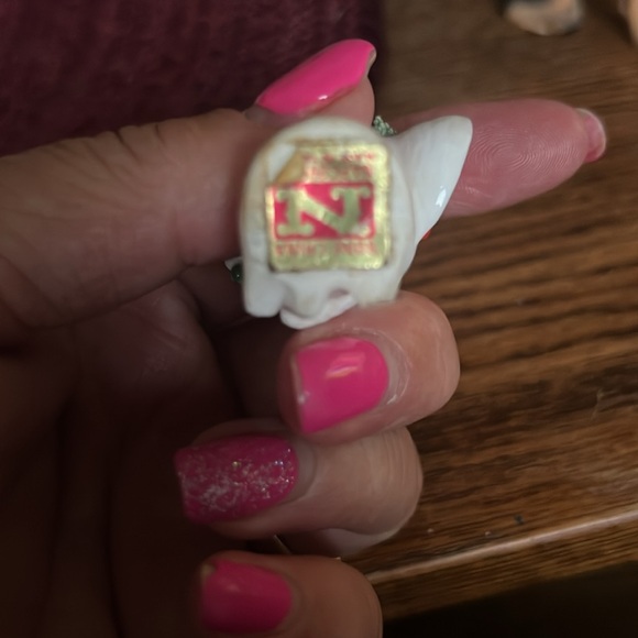 Vintage NAPCO Ware Bone China Miniature Santa 🎅🏼 Mouse 🐭 Christmas Candy Cane - Picture 3 of 3